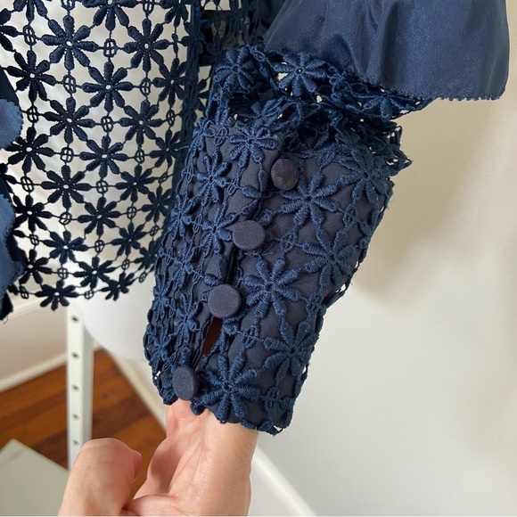 Self-Portrait Long-Sleeve Lace And Ruffle Top size US4 - Picture 7 of 9